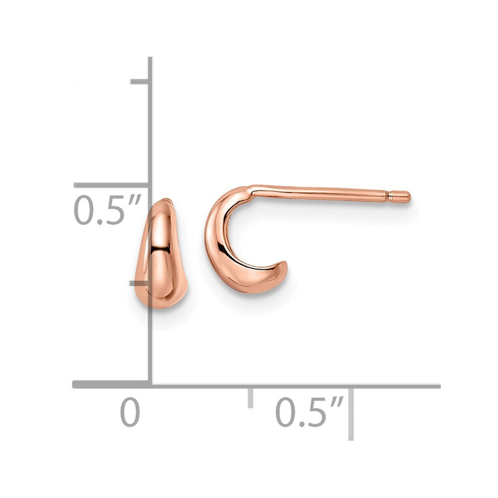FJC Finejewelers 925 Sterling Silver Polished Rose-tone Hoop Post Earrings 7 x 3 mm