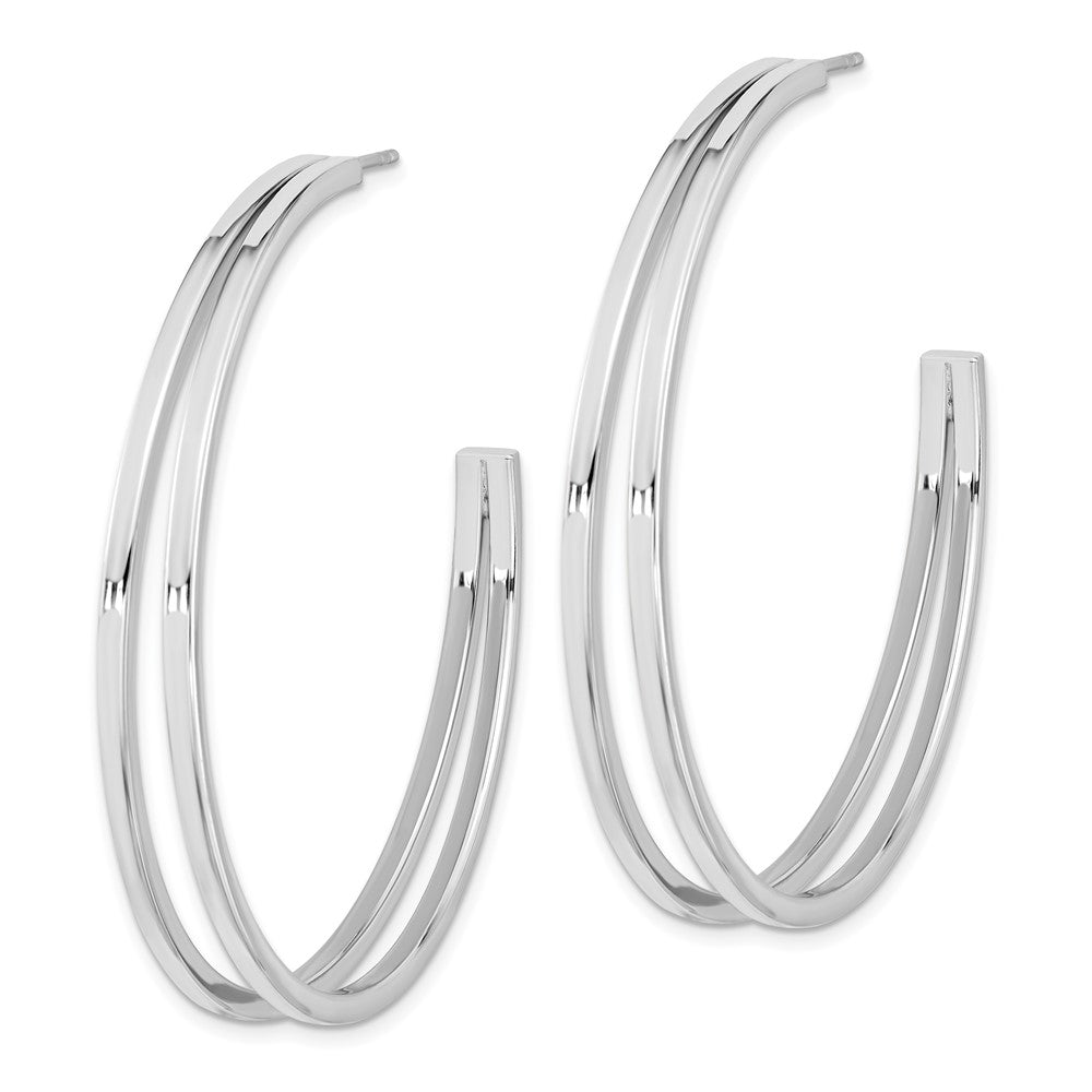 FJC Finejewelers 925 Sterling Silver Rhodium Plated Split Design Hoop Post Earrings 54 x 54 mm
