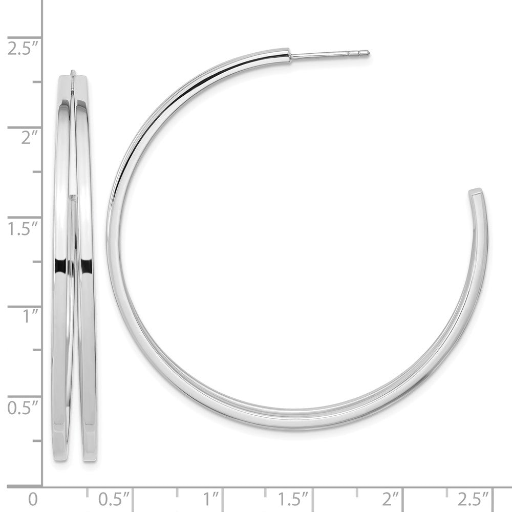 FJC Finejewelers 925 Sterling Silver Rhodium Plated Split Design Hoop Post Earrings 54 x 54 mm