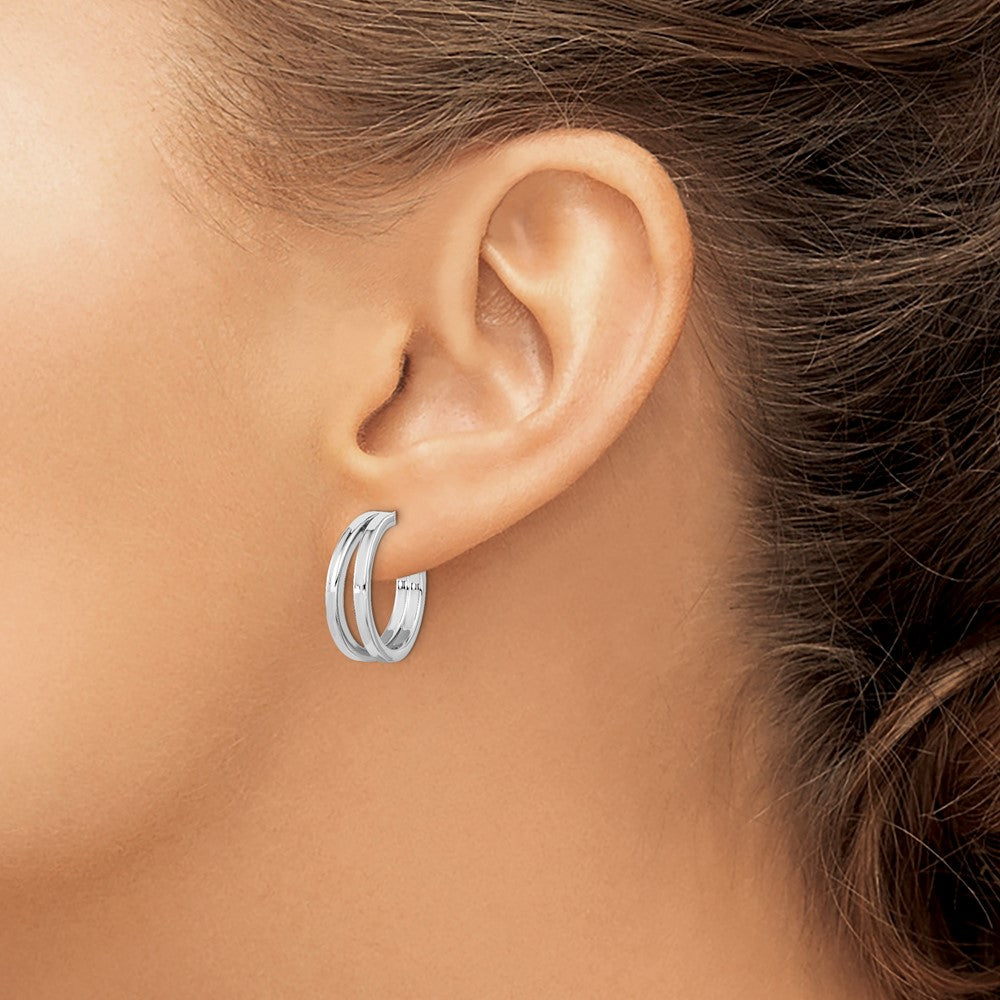 FJC Finejewelers 925 Sterling Silver Rhodium Plated Split Design Hoop Post Earrings 20 x 20 mm