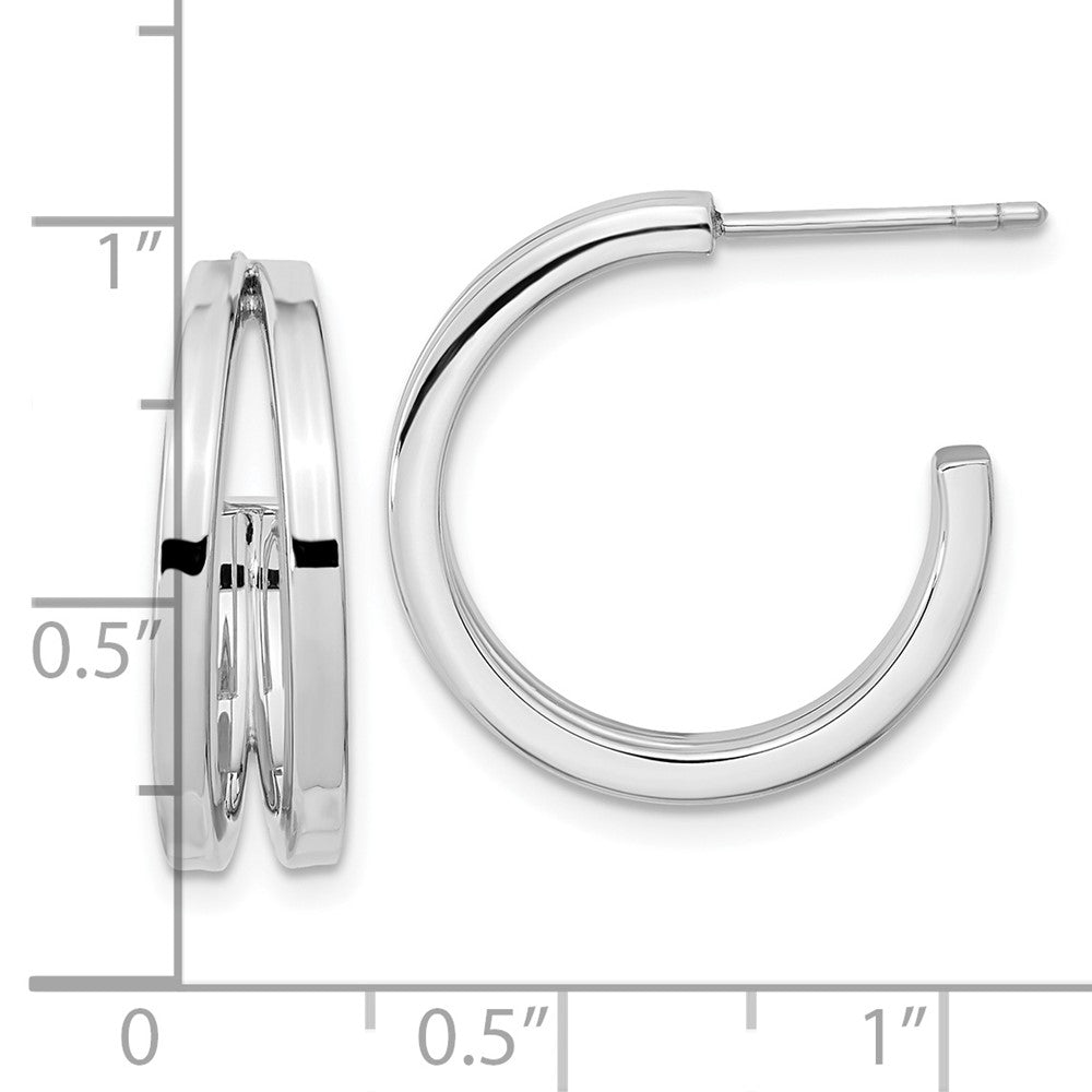 FJC Finejewelers 925 Sterling Silver Rhodium Plated Split Design Hoop Post Earrings 20 x 20 mm