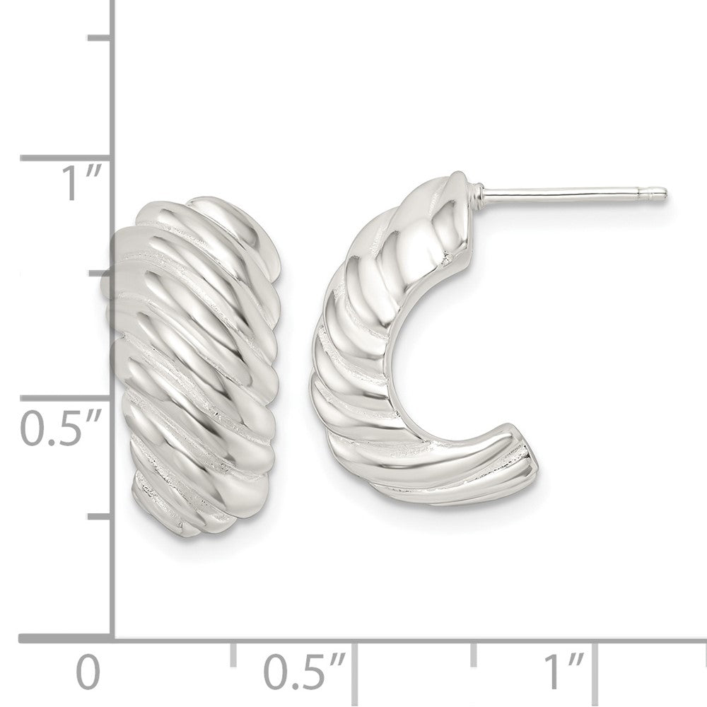 FJC Finejewelers 925 Sterling Silver Polished Hollow J Hoop Post Earrings 18 x 9 mm