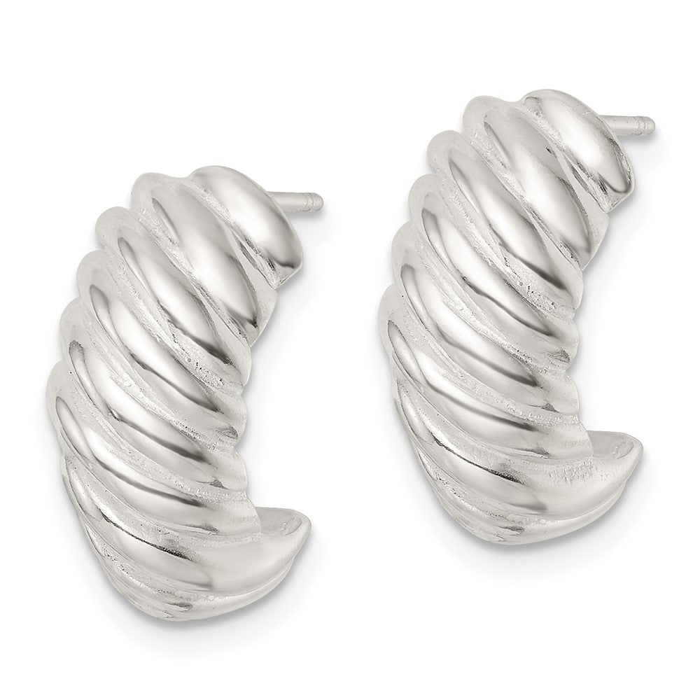 FJC Finejewelers 925 Sterling Silver Polished Hollow J Hoop Post Earrings 18 x 9 mm