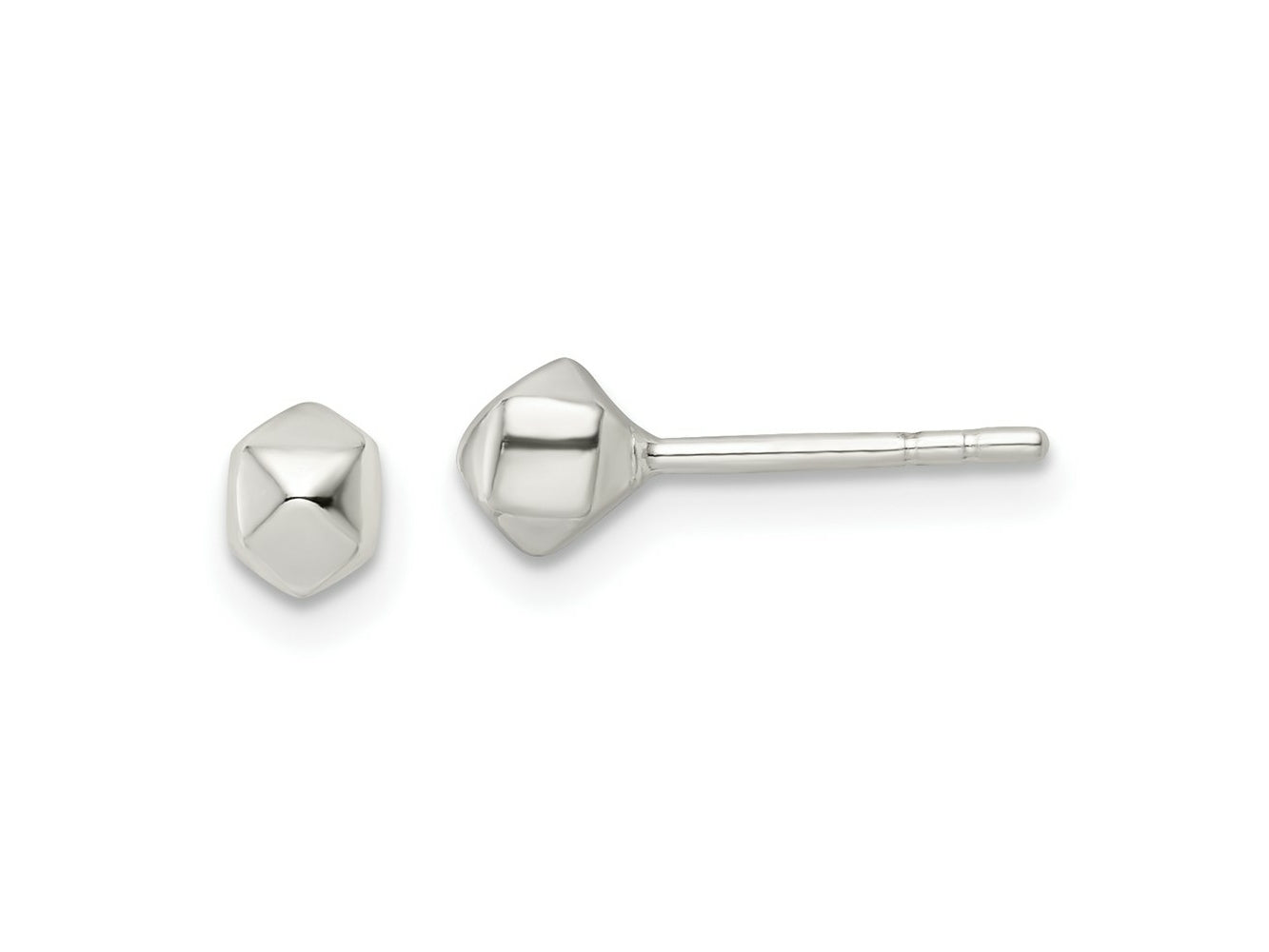FJC Finejewelers 925 Sterling Silver Button Polished Geometric Shape Post Earrings 4 x 4 mm