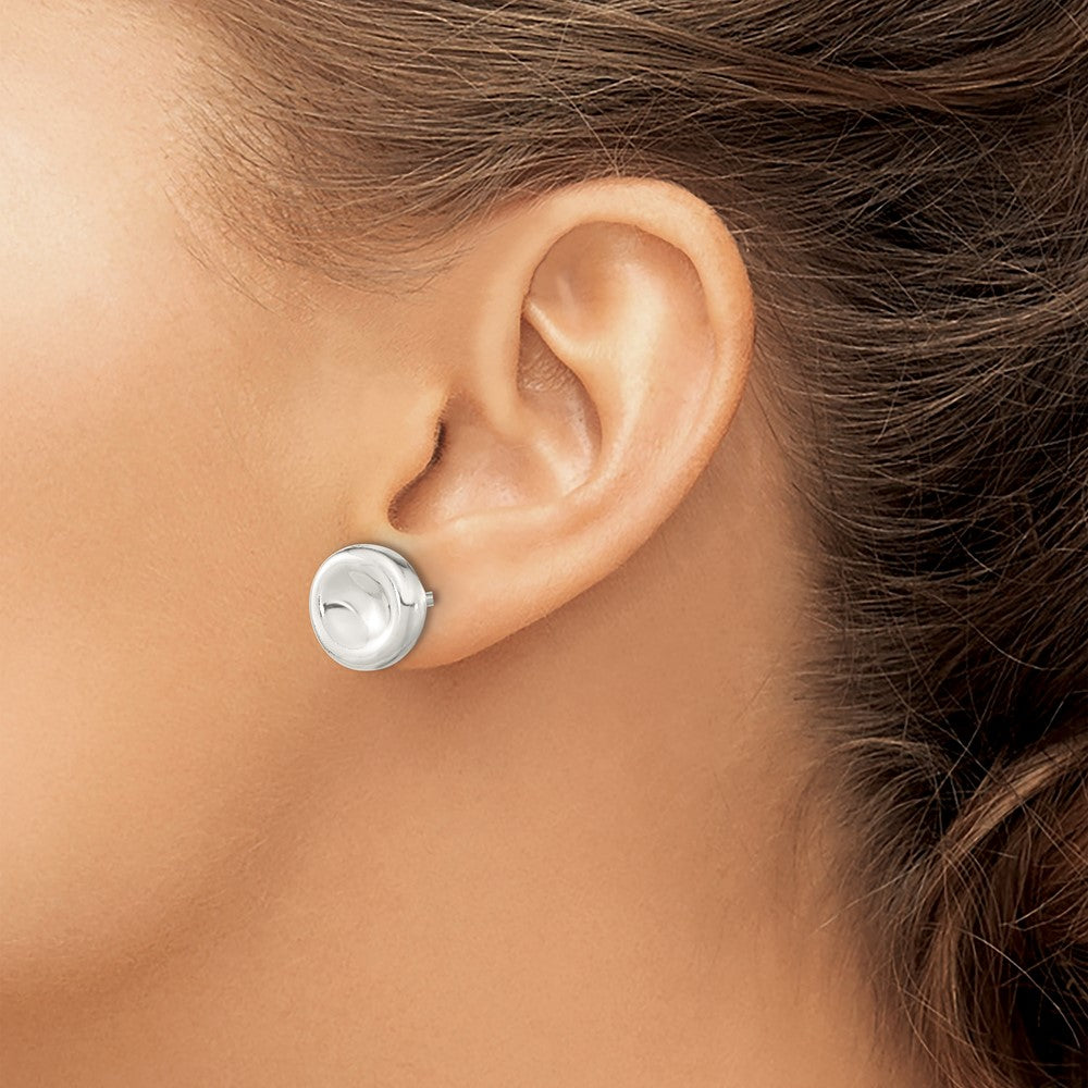 FJC Finejewelers 925 Sterling Silver Button Polished Puffed Circle Post Earrings 7 x 7 mm