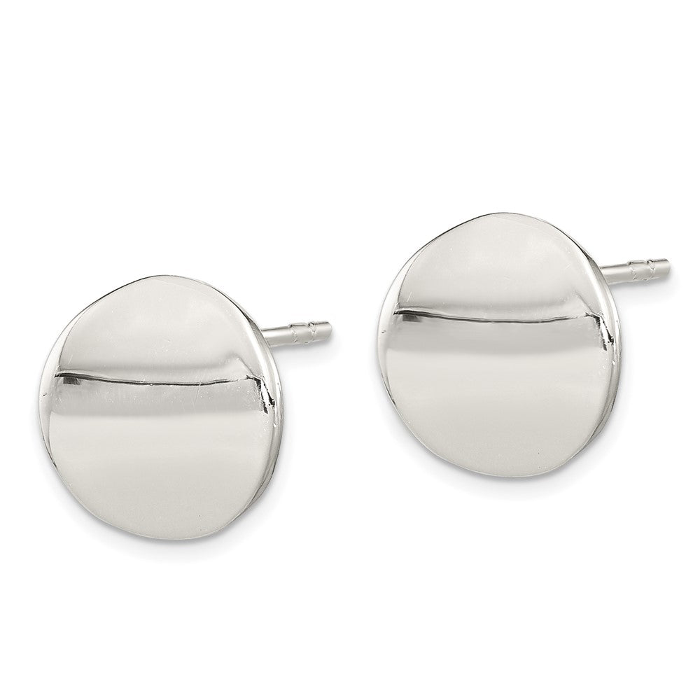 FJC Finejewelers 925 Sterling Silver Button Polished Flat Circle Post Earrings 10 x 10 mm