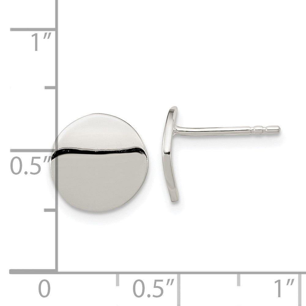FJC Finejewelers 925 Sterling Silver Button Polished Flat Circle Post Earrings 10 x 10 mm