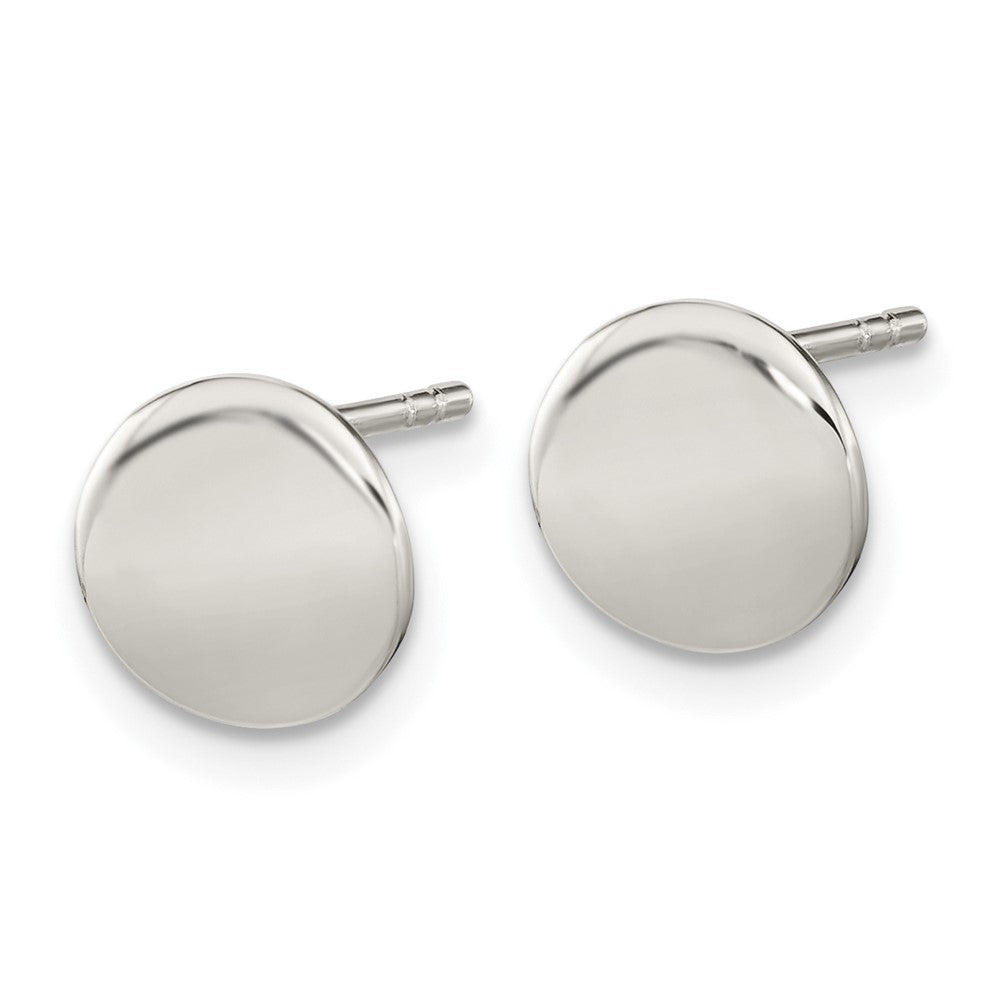 FJC Finejewelers 925 Sterling Silver Button Polished Flat Circle Post Earrings 7 x 8 mm