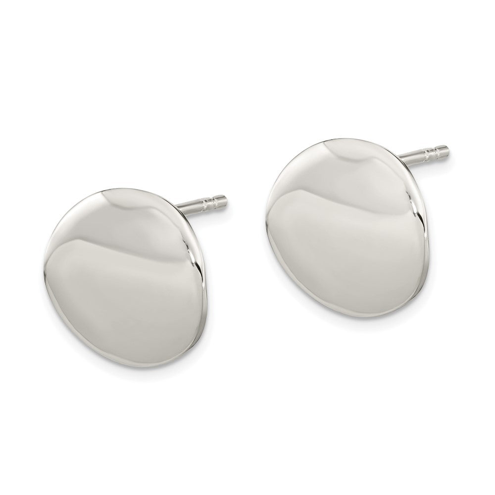 FJC Finejewelers 925 Sterling Silver Button Polished Flat Circle Post Earrings 11 x 12 mm