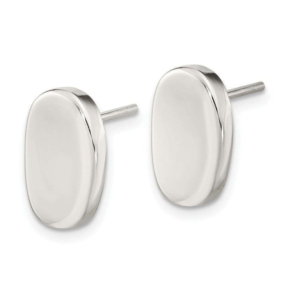 FJC Finejewelers 925 Sterling Silver Button Polished Oval Post Earrings 13 x 8 mm