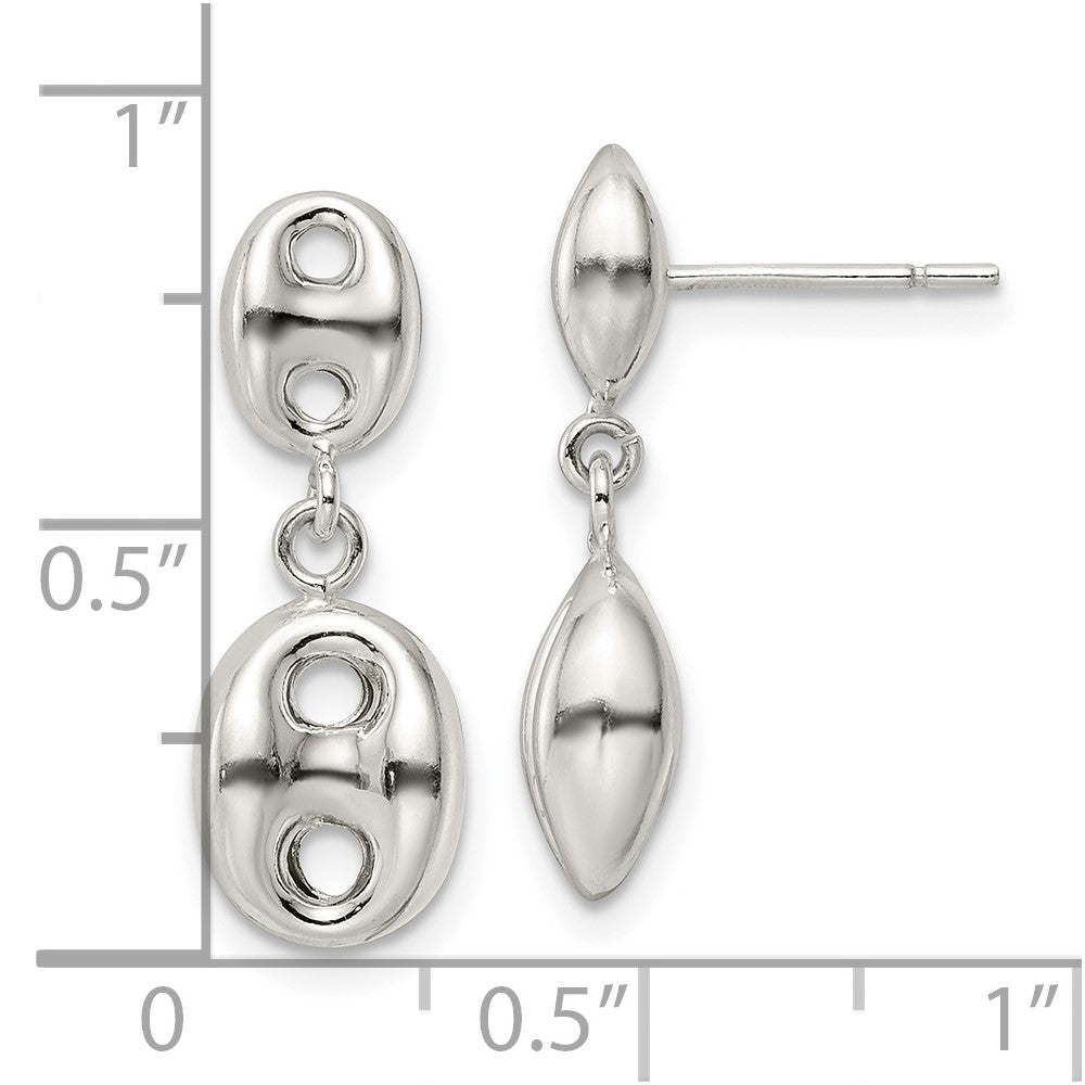 FJC Finejewelers 925 Sterling Silver Polished Oval Dangle Post Earrings 22 x 8 mm