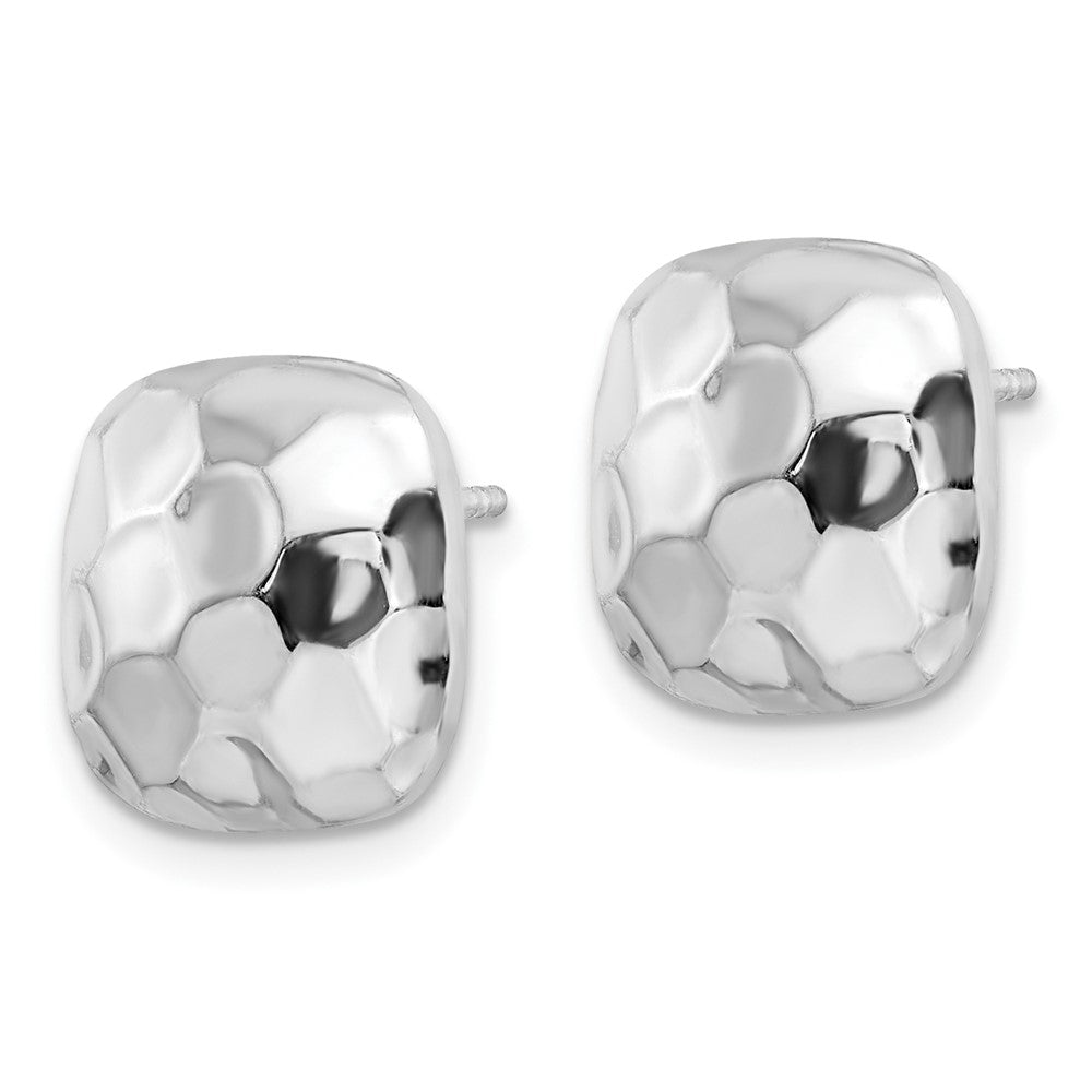 FJC Finejewelers 925 Sterling Silver Button  Post Polished and Textured Square Earrings 12 x 12 mm