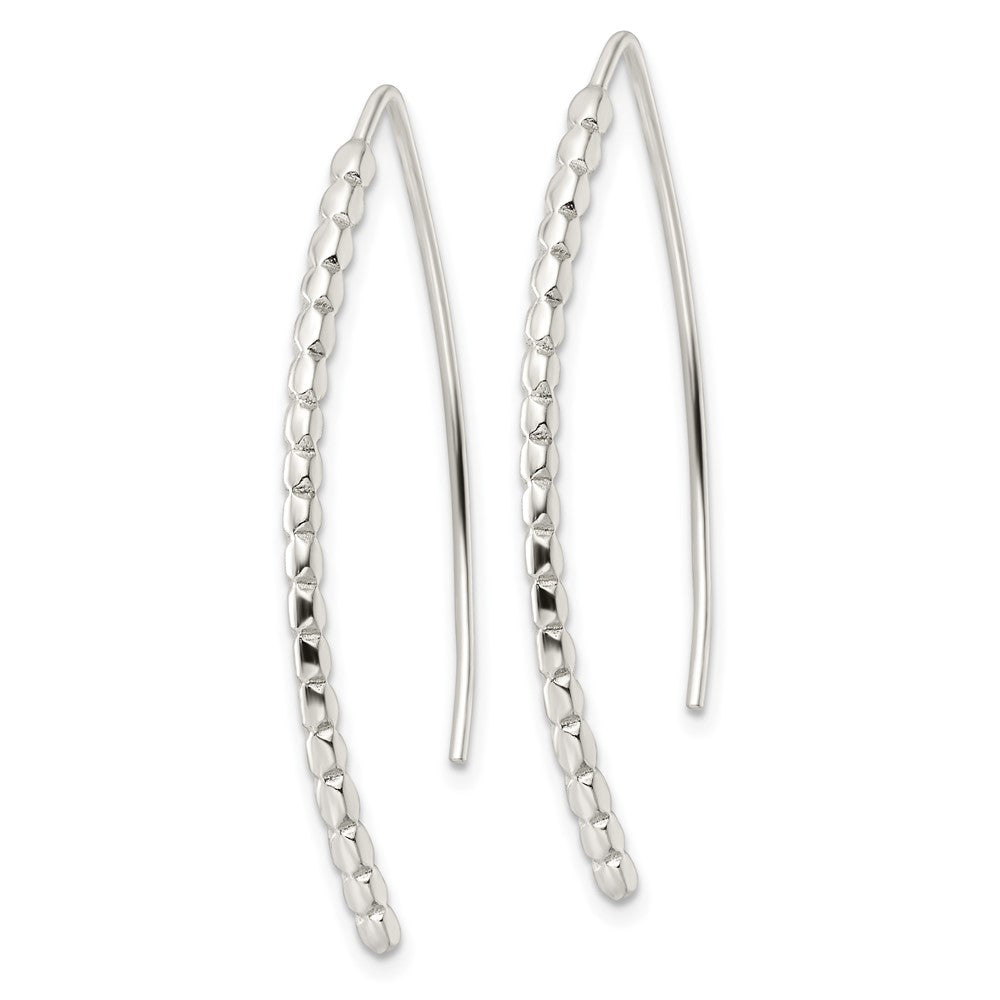 FJC Finejewelers 925 Sterling Silver Dangle Polished and Textured Threader Earrings 43 x 1 mm