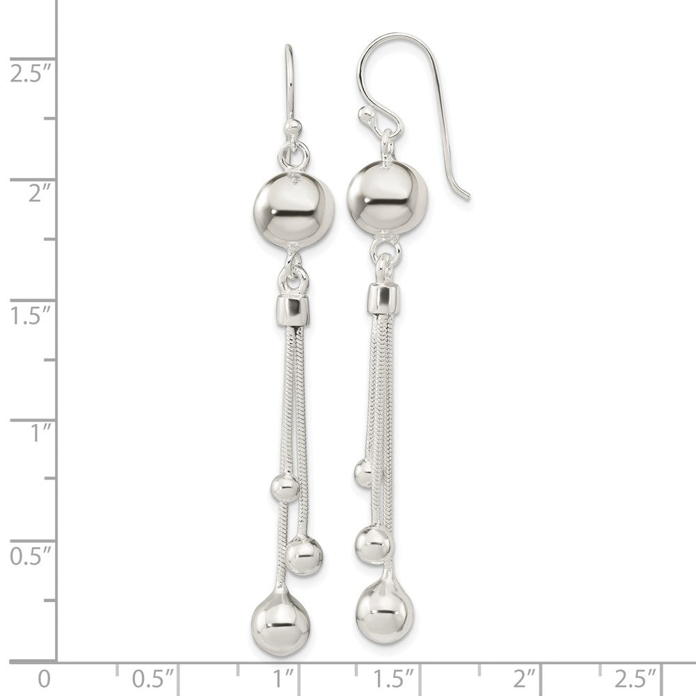 FJC Finejewelers 925 Sterling Silver Polished Beaded Multi-Strand Chain Dangle Earrings 63 x 8 mm