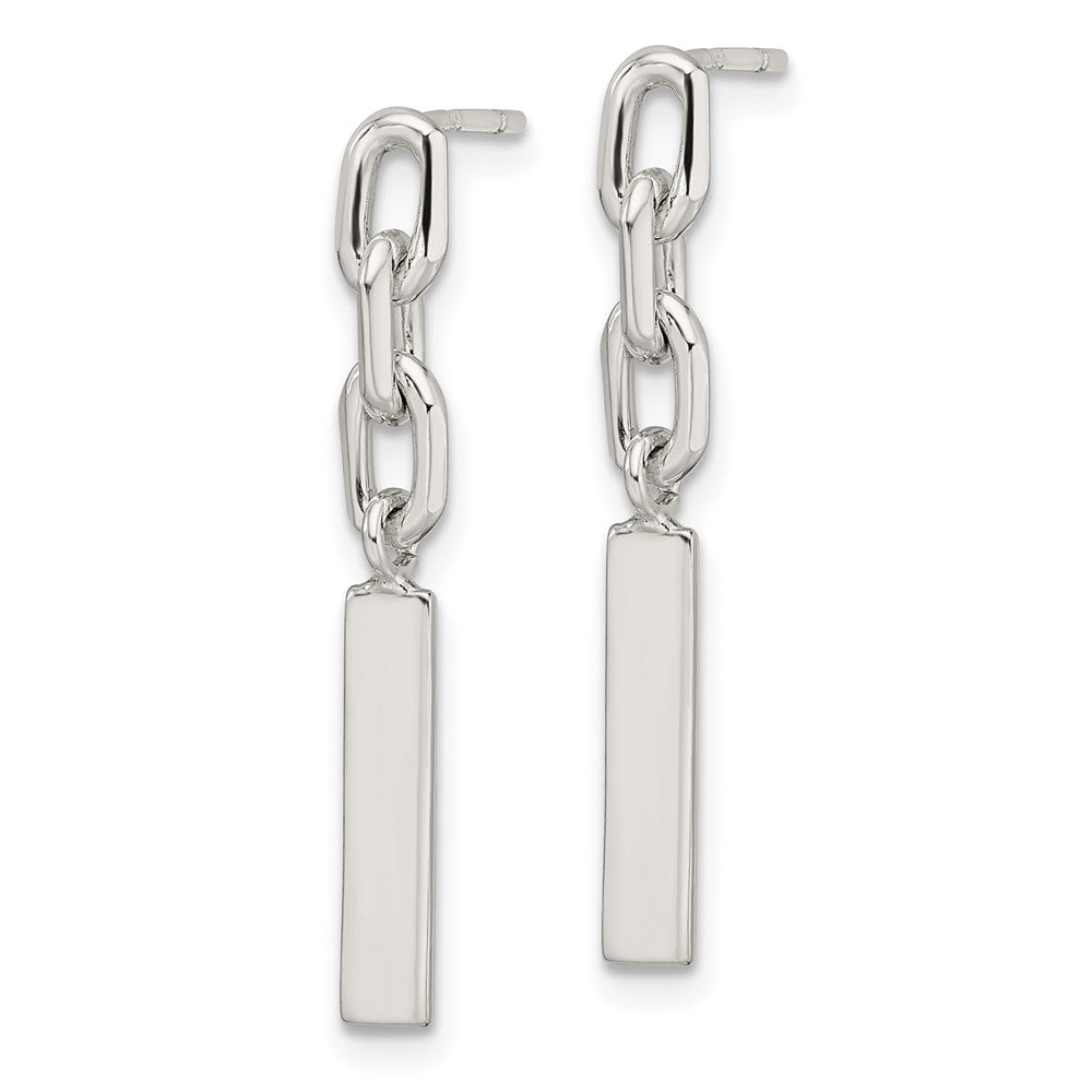 FJC Finejewelers 925 Sterling Silver Polished Bar and Chain Link Post Dangle Earrings 28 x 3 mm
