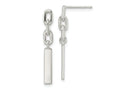 FJC Finejewelers 925 Sterling Silver Polished Bar and Chain Link Post Dangle Earrings 28 x 3 mm