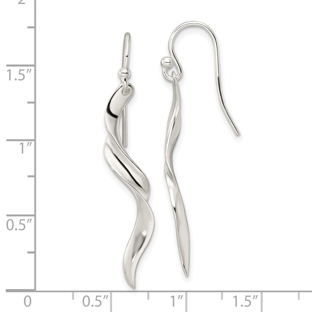 FJC Finejewelers 925 Sterling Silver Polished Twisted Dangle Earrings 43 x 3 mm