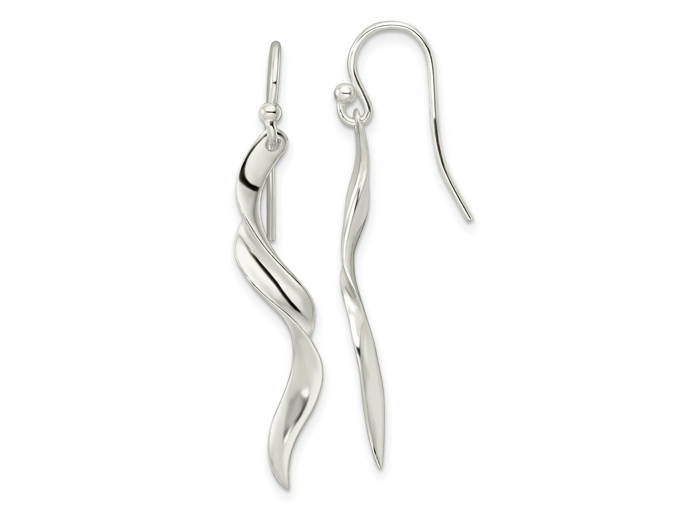 FJC Finejewelers 925 Sterling Silver Polished Twisted Dangle Earrings 43 x 3 mm