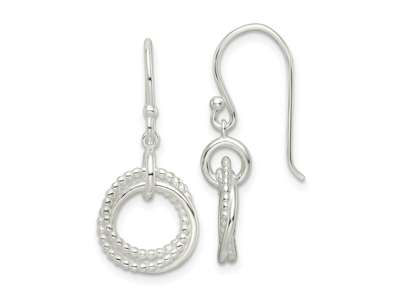 FJC Finejewelers 925 Sterling Silver Polished Intertwined Circles Dangle Earrings 29 x 12 mm