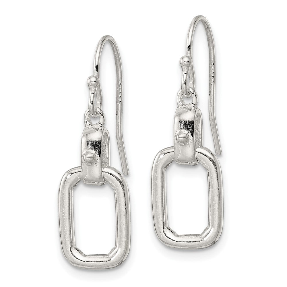 FJC Finejewelers 925 Sterling Silver Polished Rectangle Link Dangle Shepherd Hook Earrings 25 x 8 mm