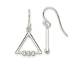 FJC Finejewelers 925 Sterling Silver Polished Beaded Triangle Dangle Earrings 23 x 15 mm