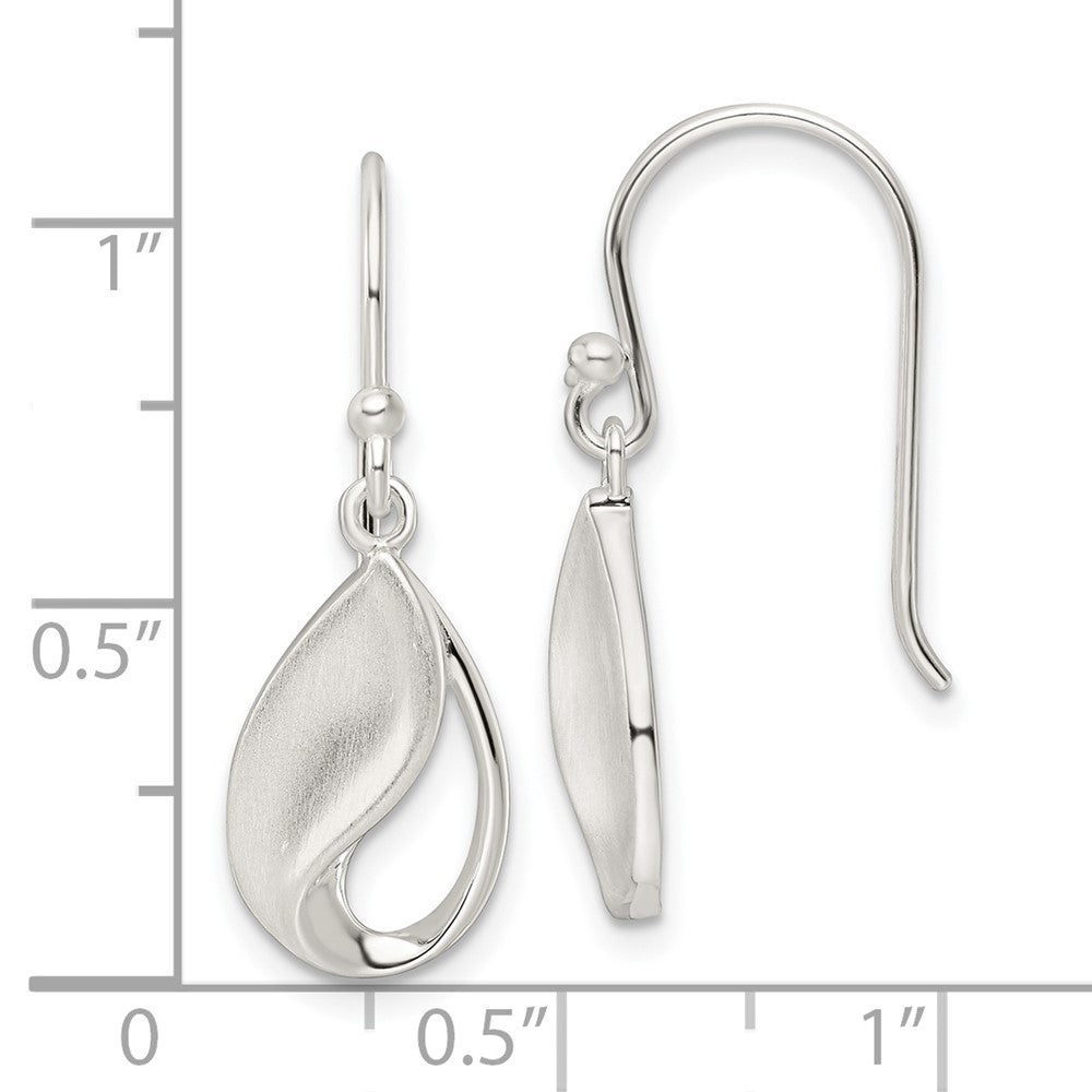 FJC Finejewelers 925 Sterling Silver Polished and Satin fancy Teardrop Dangle Earrings 28 x 9 mm