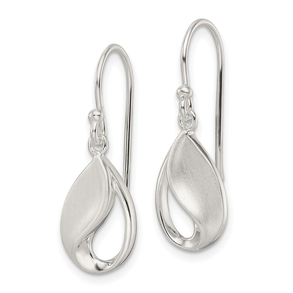 FJC Finejewelers 925 Sterling Silver Polished and Satin fancy Teardrop Dangle Earrings 28 x 9 mm