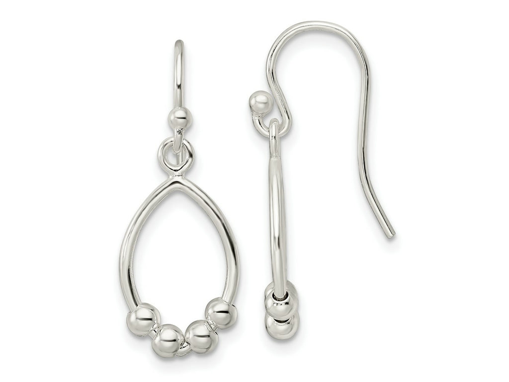 FJC Finejewelers 925 Sterling Silver Polished Beaded Teardrop Dangle Earrings 27 x 10 mm
