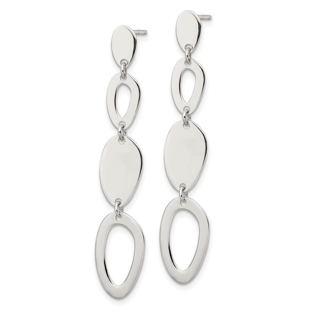 FJC Finejewelers 925 Sterling Silver Polished Fancy Ovals Post Dangle Earrings 48 x 8 mm