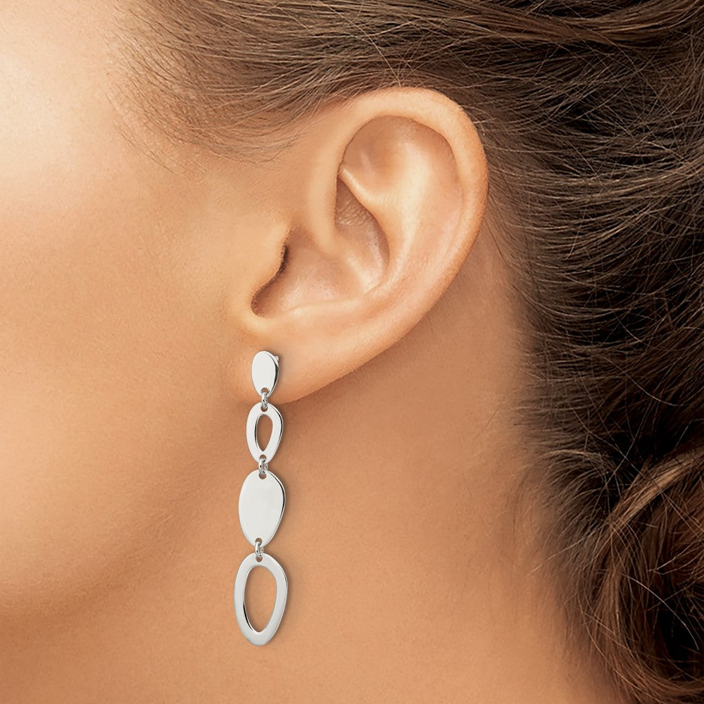 FJC Finejewelers 925 Sterling Silver Polished Fancy Ovals Post Dangle Earrings 48 x 8 mm