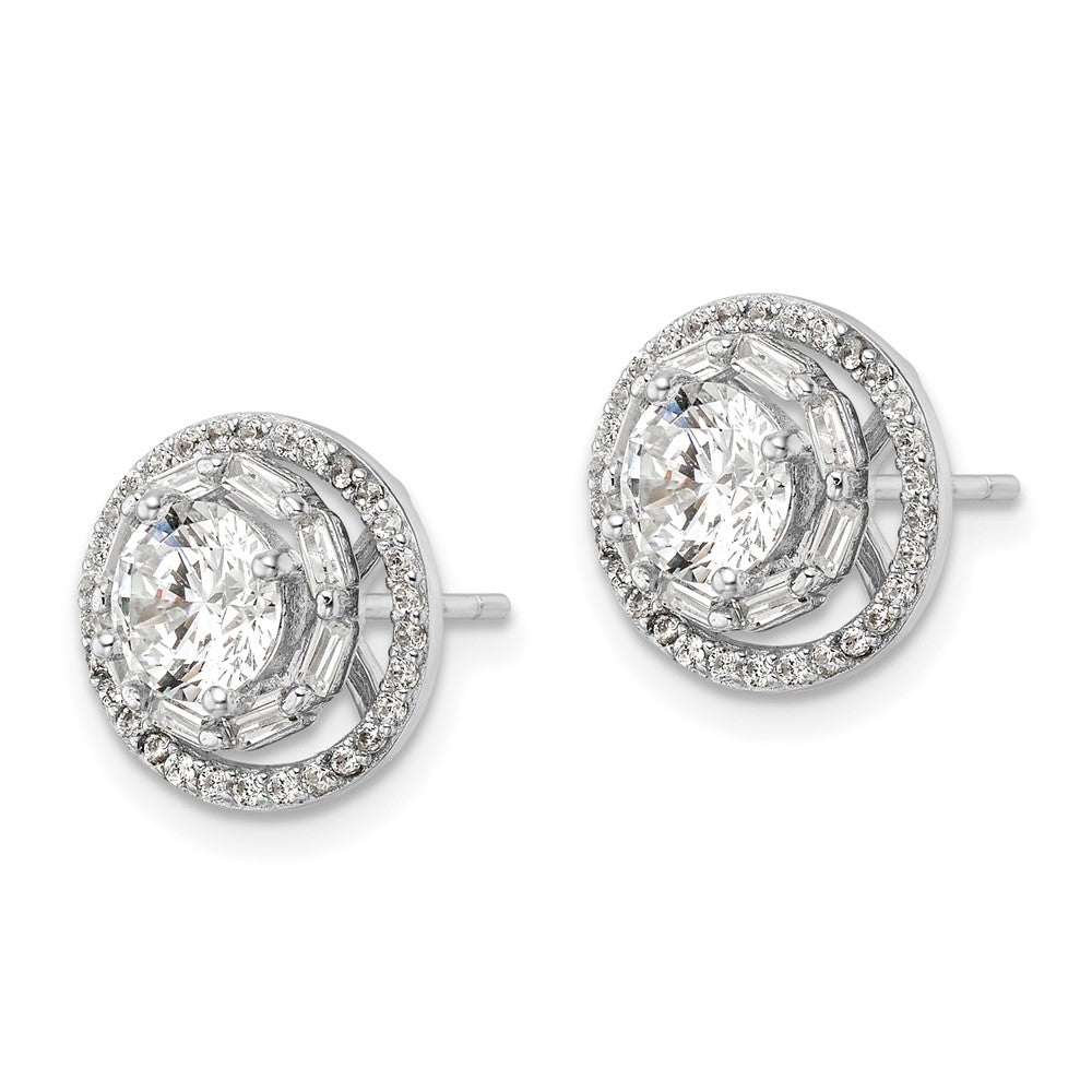 FJC Finejewelers 925 Sterling Silver Button Polished CZ 6mm Stud Earrings with Jackets 12 mm x 12 mm
