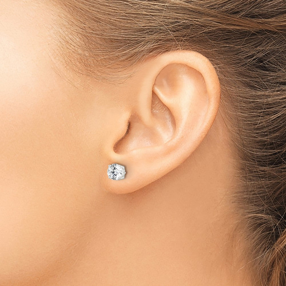 FJC Finejewelers 925 Sterling Silver Stud Polished CZ Circle Post Earrings 6 mm