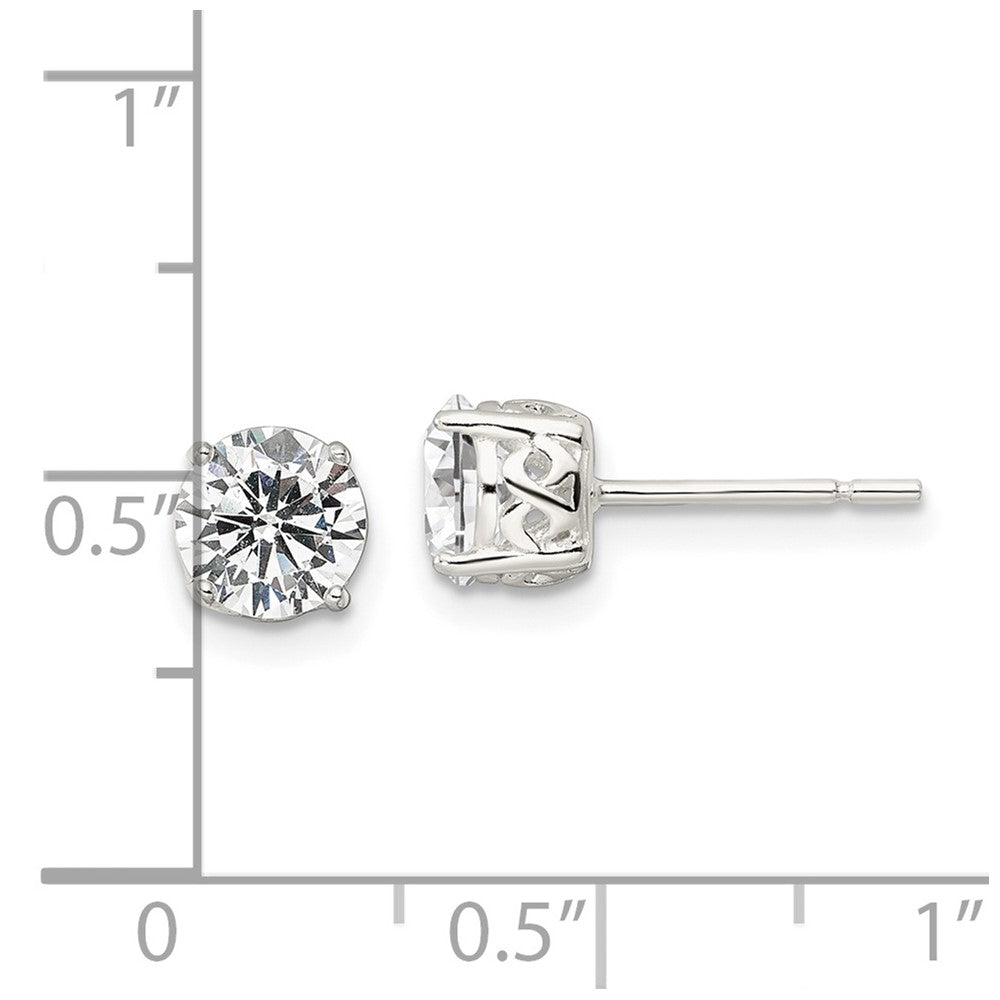 FJC Finejewelers 925 Sterling Silver Stud Polished CZ Circle Post Earrings 6 mm