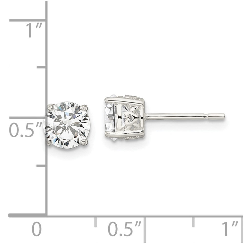 FJC Finejewelers 925 Sterling Silver Stud Polished CZ Circle Post Earrings 6 mm
