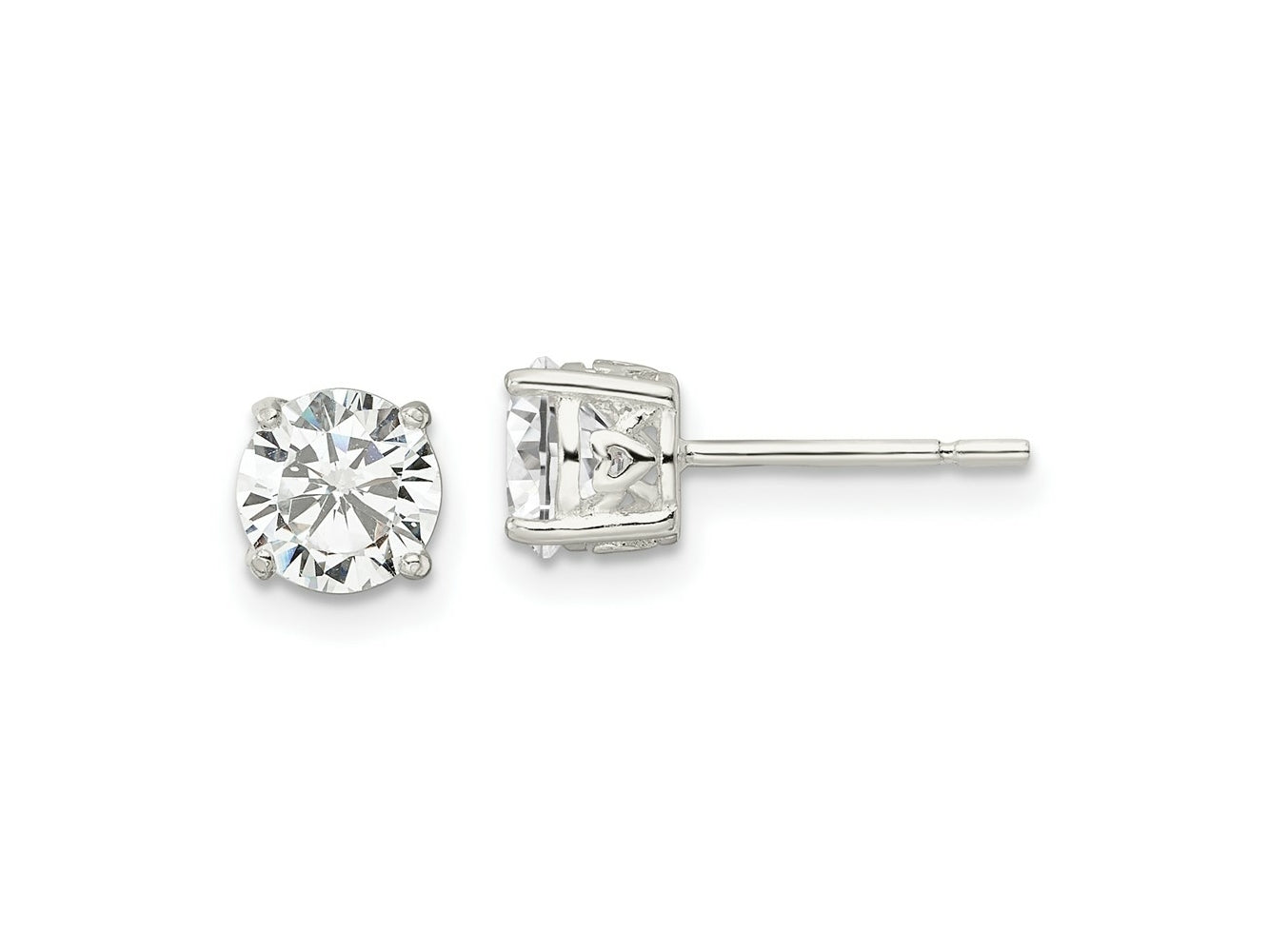 FJC Finejewelers 925 Sterling Silver Stud Polished CZ Circle Post Earrings 6 mm