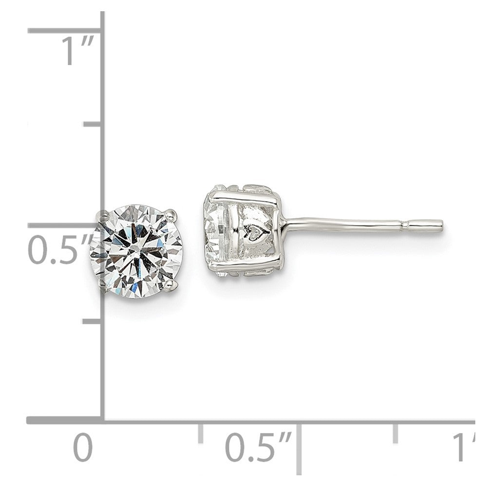 FJC Finejewelers 925 Sterling Silver Stud Round CZ Post Earrings 6 mm
