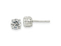 FJC Finejewelers 925 Sterling Silver Stud Round CZ Post Earrings 6 mm