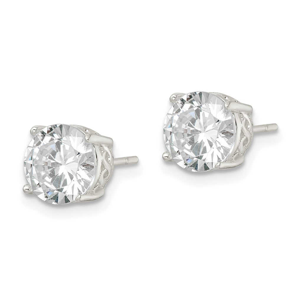 FJC Finejewelers 925 Sterling Silver Stud Polished CZ Circle Post Earrings 8 mm