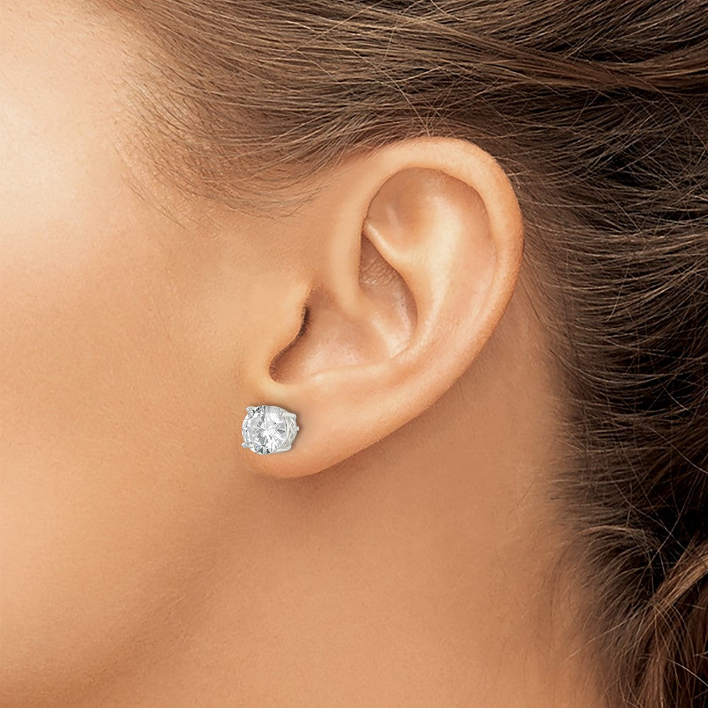 FJC Finejewelers 925 Sterling Silver Stud Polished CZ Circle Post Earrings 8 mm