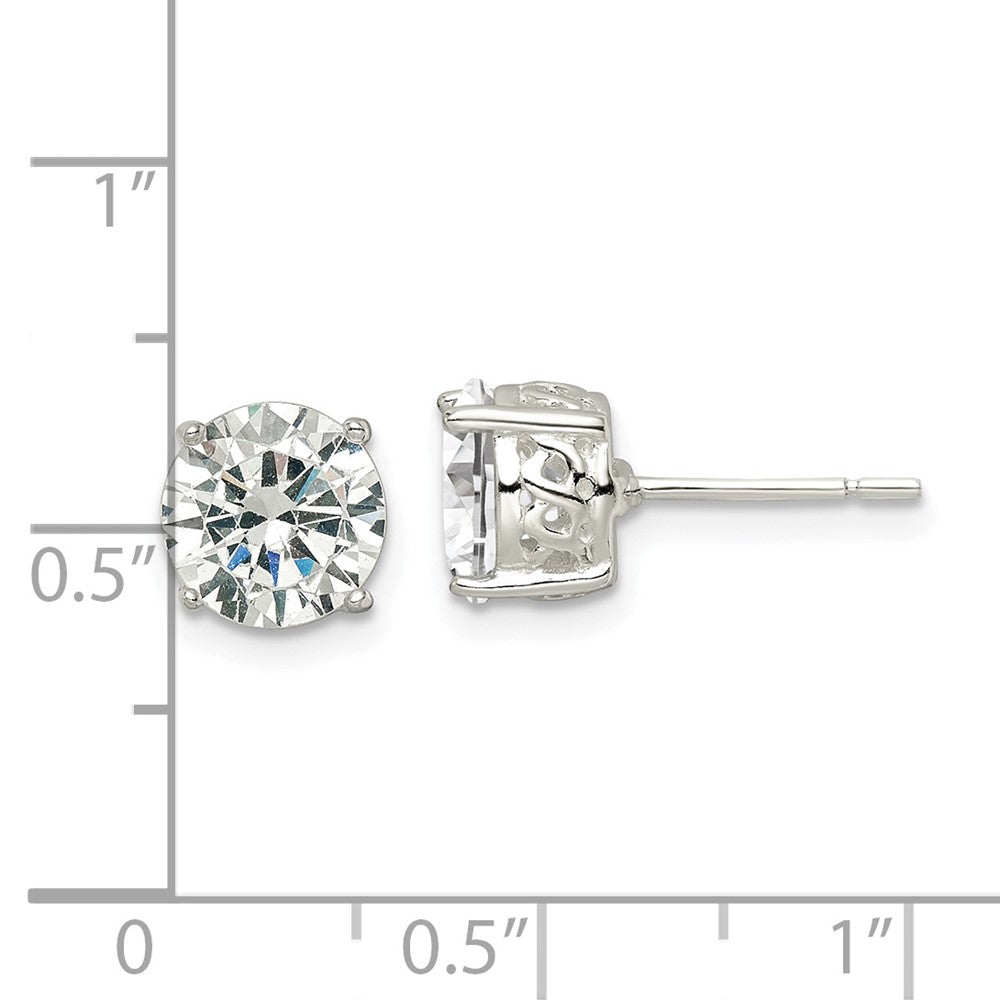 FJC Finejewelers 925 Sterling Silver Stud Polished CZ Circle Post Earrings 8 mm
