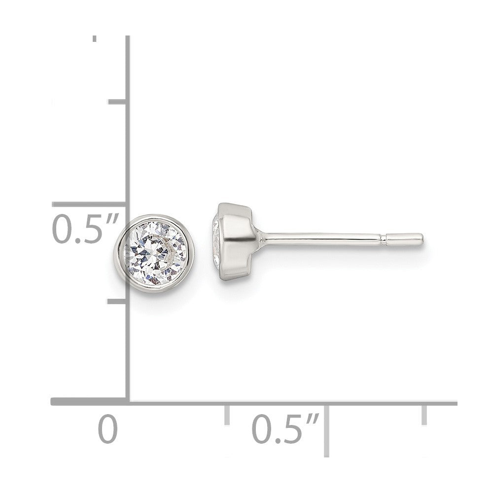 FJC Finejewelers 925 Sterling Silver Stud Polished CZ Post Earrings 5 mm