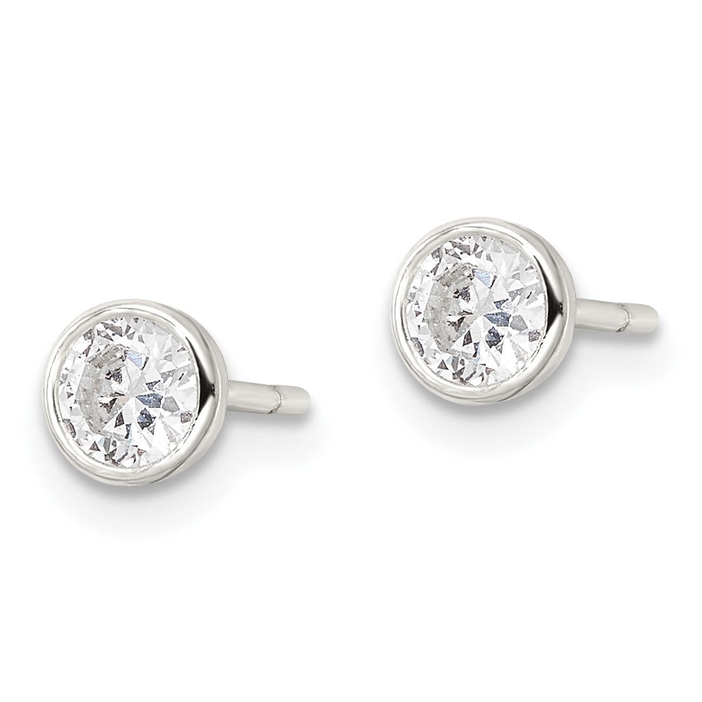 FJC Finejewelers 925 Sterling Silver Stud Polished CZ Post Earrings 5 mm