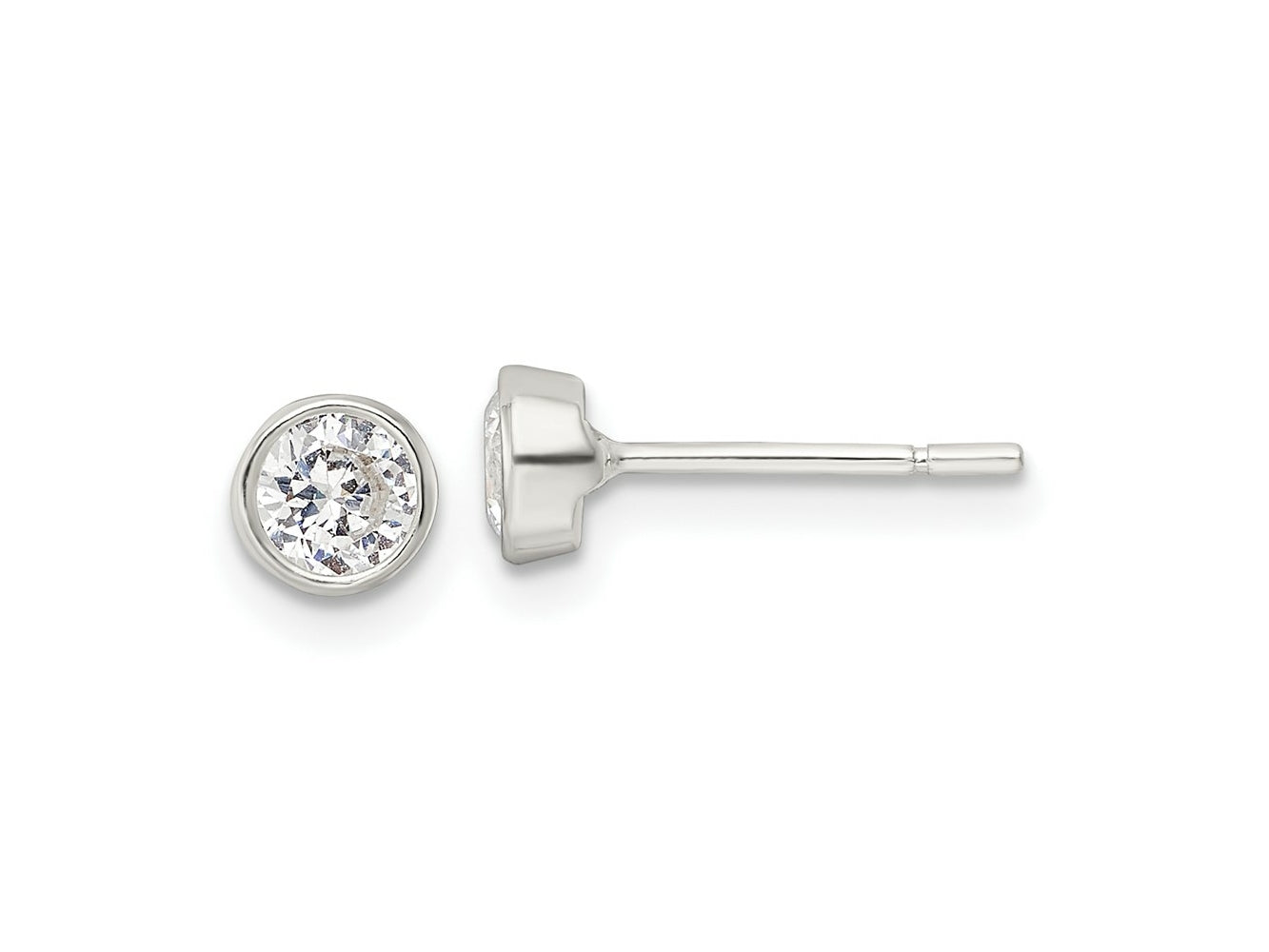 FJC Finejewelers 925 Sterling Silver Stud Polished CZ Post Earrings 5 mm