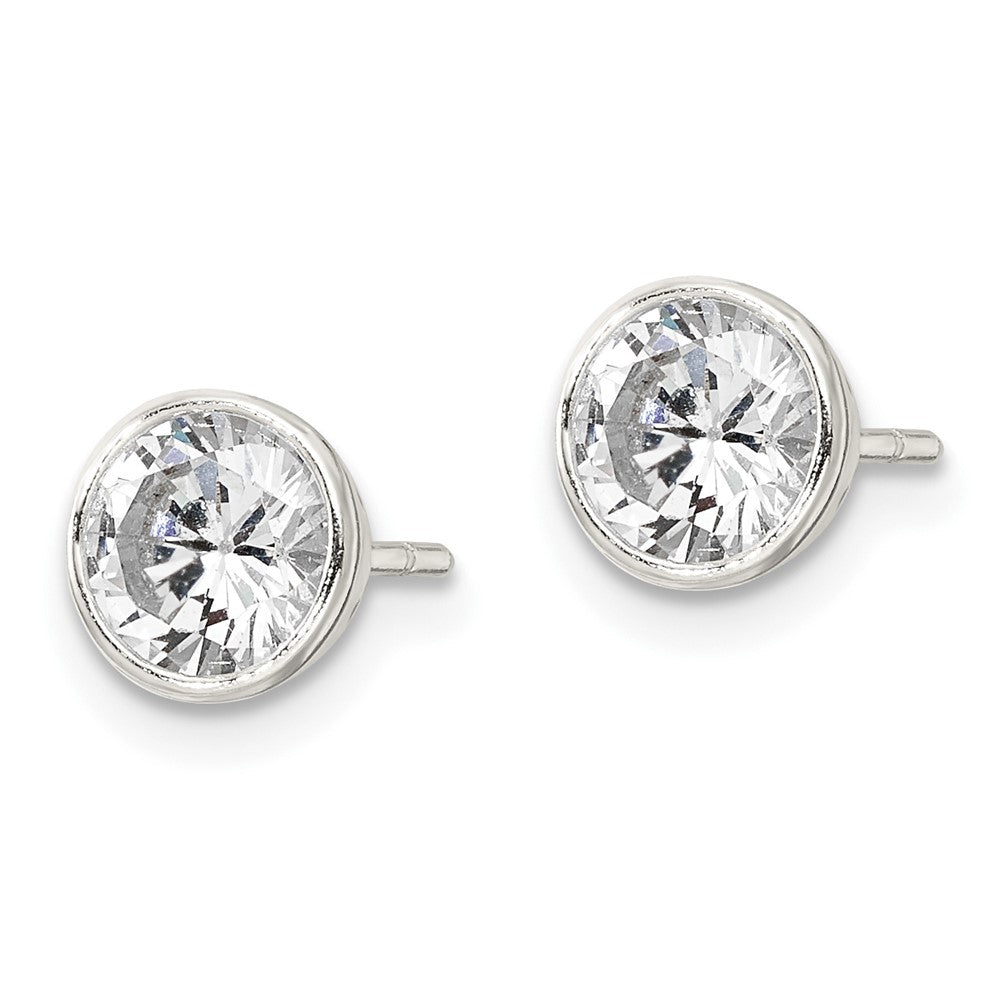 FJC Finejewelers 925 Sterling Silver Stud Polished CZ Circle Post Earrings 7 mm
