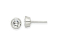 FJC Finejewelers 925 Sterling Silver Stud Polished CZ Circle Post Earrings 7 mm