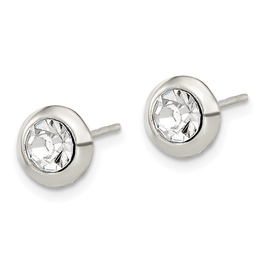 FJC Finejewelers 925 Sterling Silver Stud Polished Round Bezel CZ Post Earrings 7 mm