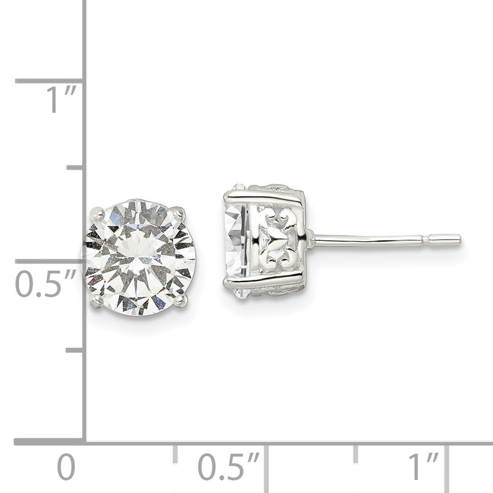 FJC Finejewelers 925 Sterling Silver Stud Polished CZ Circle Post Earrings 8 mm x 8 mm