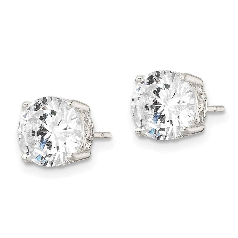FJC Finejewelers 925 Sterling Silver Stud Polished CZ Circle Post Earrings 8 mm x 8 mm
