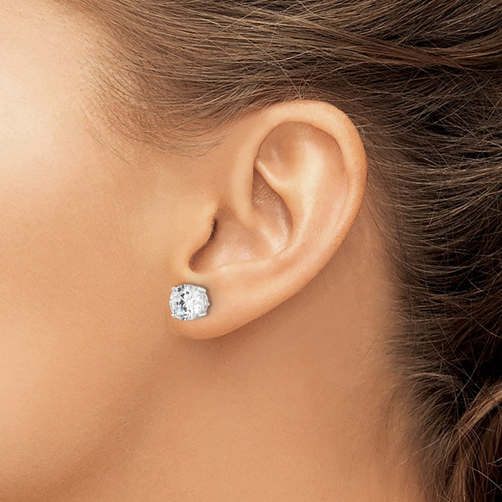 FJC Finejewelers 925 Sterling Silver Stud Polished CZ Circle Post Earrings 8 mm x 8 mm
