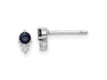 FJC Finejewelers 925 Sterling Silver Button Polished Blue and White CZ Post Earrings 6 mm x 3 mm